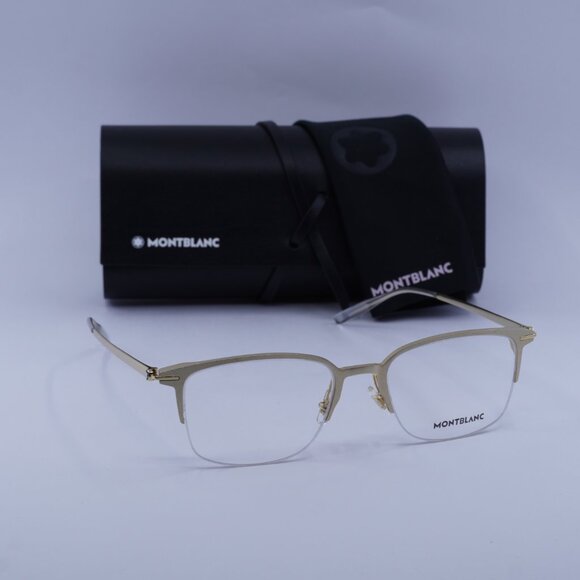 Montblanc MB0234OK 001 Square Eyeglasses 52mm – Gold - Picture 7 of 11